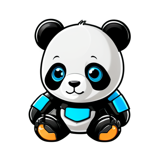 robot panda, cyberpunk - icon | sticker