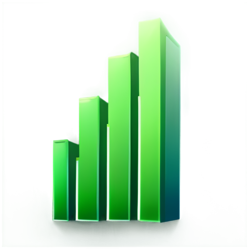 profit growth icon, infographic icon, realistic, emerald colors - icon | sticker