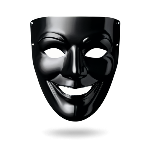 Smiling black mask - icon | sticker