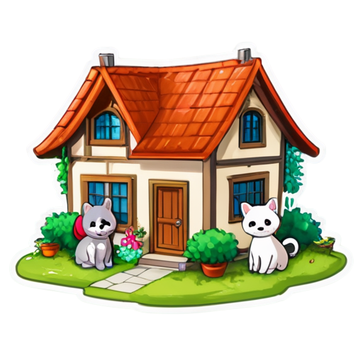 The way animals are gathered inside the house - icon | sticker