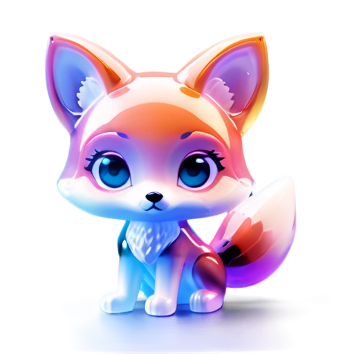 fox sit, big eyes ,big ear - icon | sticker