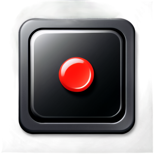 black and red button, computer game, square, vertical - icon | sticker