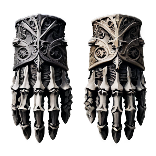 Medieval fantasy gauntlet made of bones, matte - icon | sticker