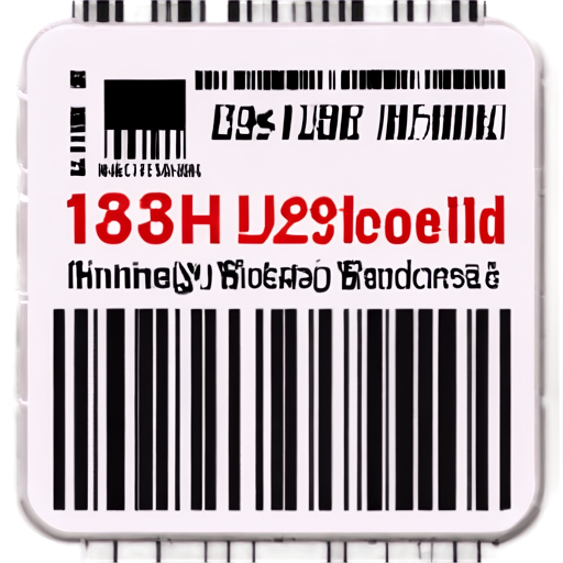 a label with a code 128 barcode and some text viewed from an angle - icon | sticker