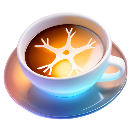 neuron with coffee - icon | sticker