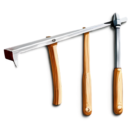 Medieval simple poor carpenter tools - icon | sticker