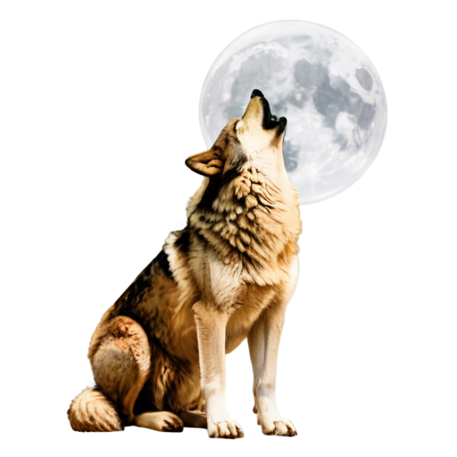 wolf howling at the moon - icon | sticker