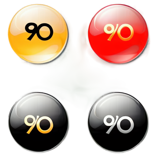 gold icon on transparent background. no percentage. crossed out percentage sign. - icon | sticker