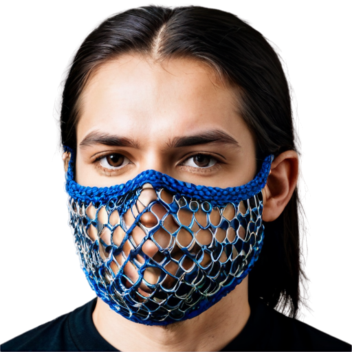 Medieval fantasy chainmail facemask, made of steel rings - icon | sticker