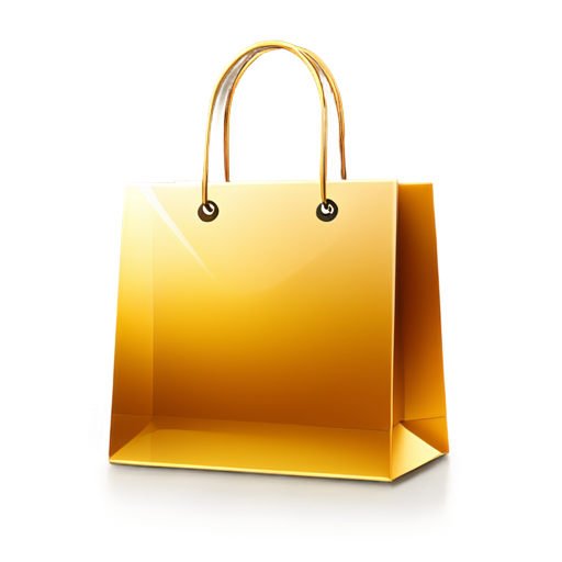 a phone icon with golden glow and shopping bag - icon | sticker