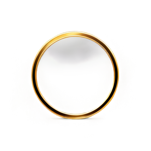 gold smooth thin circle border transparent background - icon | sticker