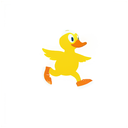 a duck with running shoes - icon | sticker