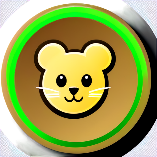 Design an icon for the cryptocurrency project BEO, focusing on ecology and innovation. The icon symbolizes a click — a circular button with a glowing effect, created in natural shades of green and sand. The center features a simple symbol of a finger or a mouse, evoking a sense of ease and interactivity." - icon | sticker