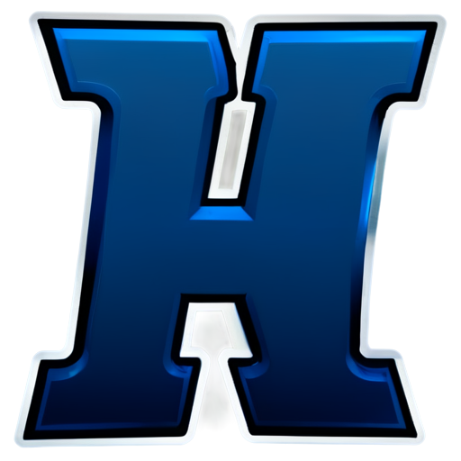 A bold, uppercase letter "H" as the central element. The icon should be easily recognizable at small sizes, like a favicon, so the "H" should remain simple and not overly complex. The icon should be white on a blue background - icon | sticker