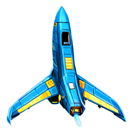 image of a spaceship for a game in the style of the Space Rangers series of games. Unrealistic graphics, more like a cartoon - icon | sticker