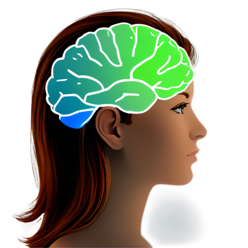 Create an avatar for a psychology blog aimed at a mixed audience (both men and women). The image should convey trust, professionalism, and warmth. Include a symbol of psychology, like a silhouette of a head with a neural network or a stylized brain, surrounded by calm, neutral colors (such as soft blues, greens, and grays). The background should be light, clean, and minimalist, so as not to distract from the main image. - icon | sticker