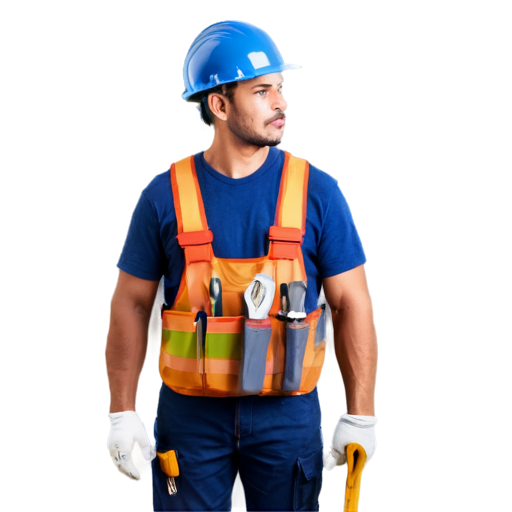 Construction worker carrying tools PNG - icon | sticker