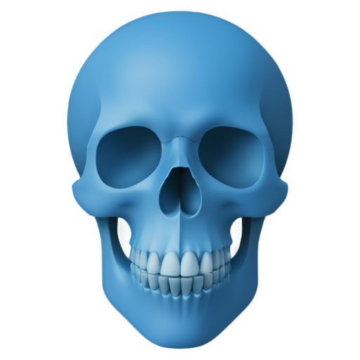 Blue 2D Skull - icon | sticker