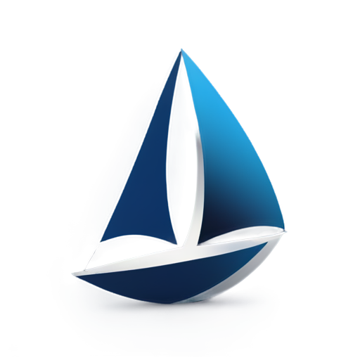 Abstract style artificial intelligence twist bandwith data sailboat - icon | sticker