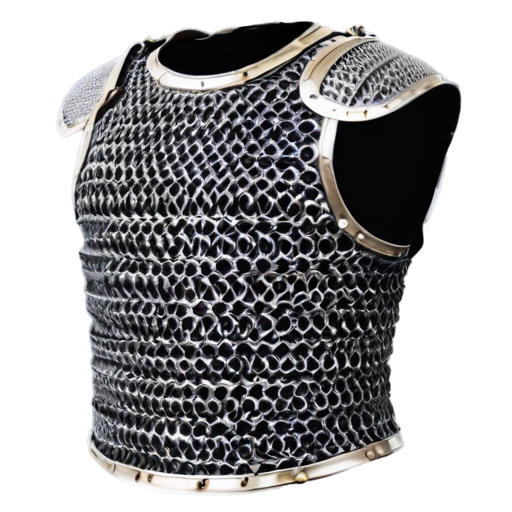 Medieval fantasy chainmail cuirass, made of steel rings - icon | sticker