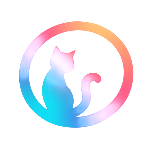 Letter "o" with a minimalist cat - icon | sticker