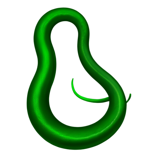 New Year's green snake - icon | sticker