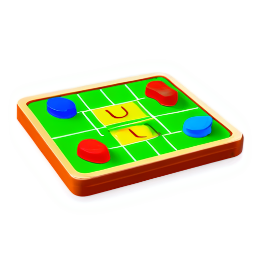 Create a 3D game logo named "Fun ludo", it should have ludo board within - icon | sticker