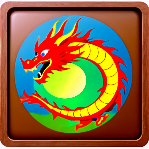 A board game, the design of the icon contains the elements of the Chinese dragon, the overall simplicity of the atmosphere, a little bit of abstraction - icon | sticker