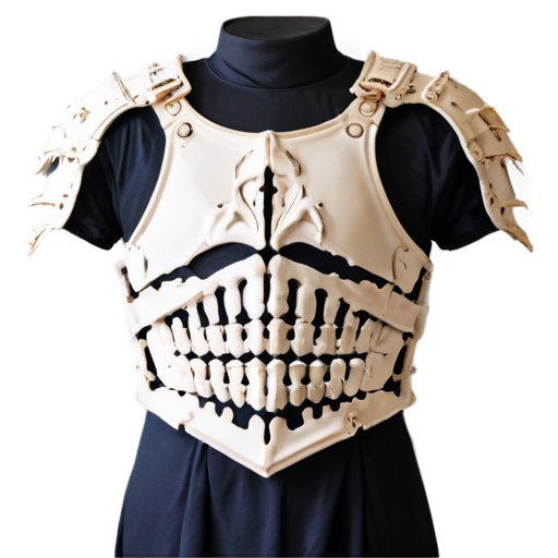 Medieval fantasy cuirass made of bones, matte - icon | sticker