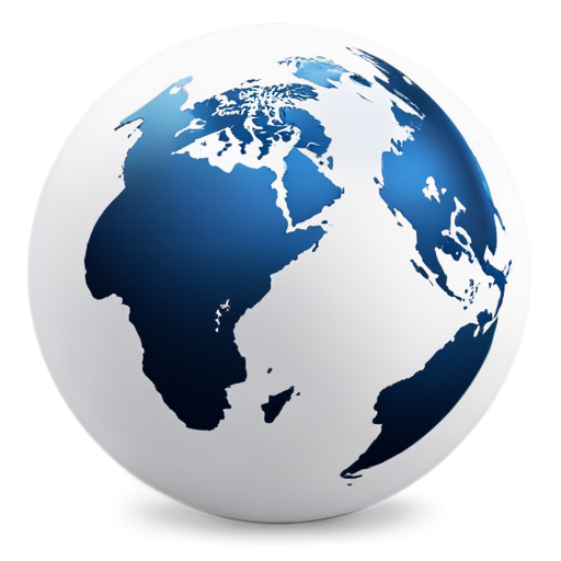 globe icon, white, 3d - icon | sticker