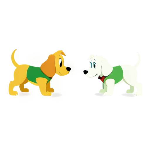 Poster of a fight between dogs named Lady from the 1955 cartoon "Lady and the Tramp" against Turtle Leonardo from "Teenage Mutant Ninja Turtles" 1990 - icon | sticker