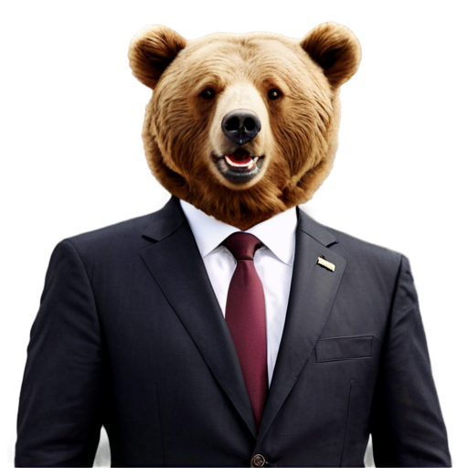 draw Russia president on a bear - icon | sticker