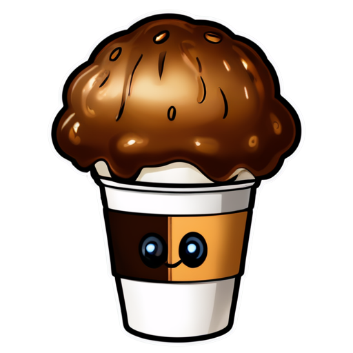 neural network and coffee - icon | sticker