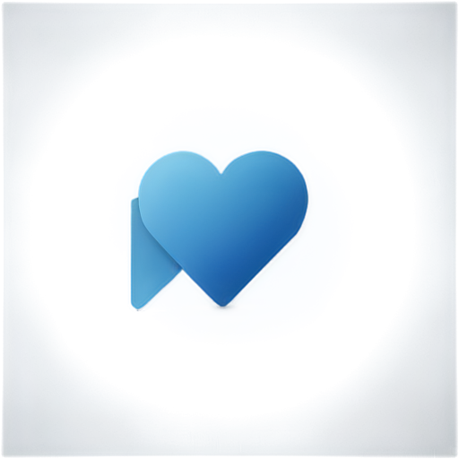 Please describe your icon 2 card with heart in inside. blue color with gradient - icon | sticker