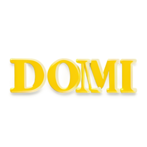 Generate icon with word DOM in yellow stile - icon | sticker