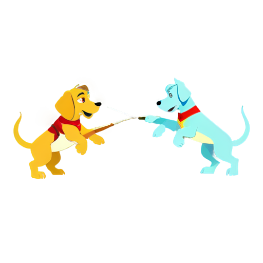 Poster of a fight between a dog named Lady from the 1955 cartoon Lady and the Tramp against Leonardo from the 1990 Teenage Mutant Ninja Turtles. Add the inscription "Battle of cartoons this Sunday" - icon | sticker