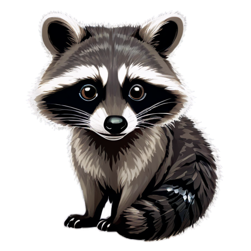 Raccoon with snake eyes, games, play, rgb - icon | sticker