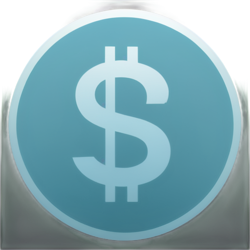 app icon, dollar, light blue - icon | sticker