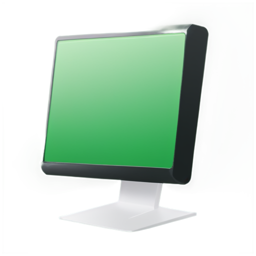 an apple computer with a 45 degree side profile and a green text terminal prompt - icon | sticker