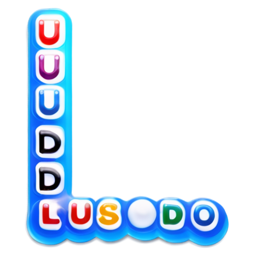 Create a 3D game logo named "Fun ludo", it should have ludo board within - icon | sticker