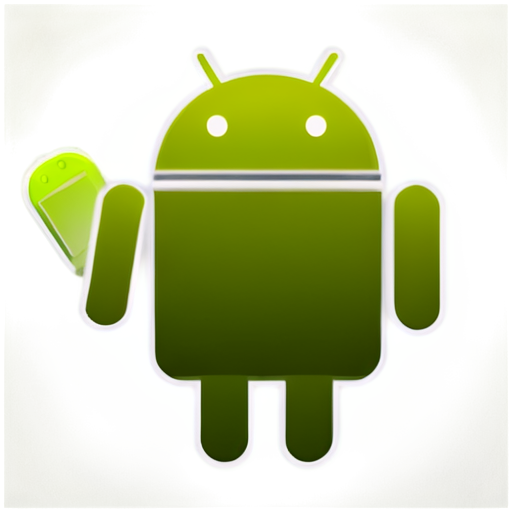 The icon should have a clean, modern style, without cartoonish elements. Include: Android icon - icon | sticker