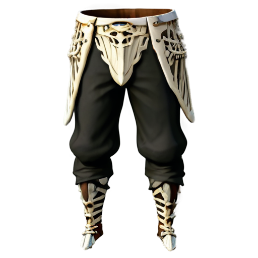 Medieval fantasy pants made of bones, matte - icon | sticker