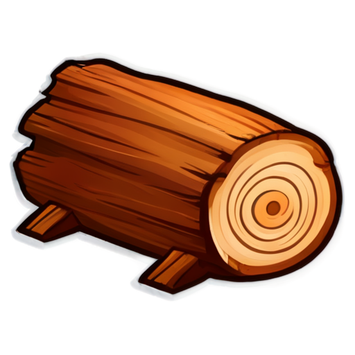 icon of a lying log without background - icon | sticker