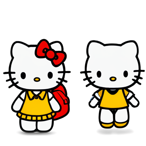 hello kitty with school - icon | sticker