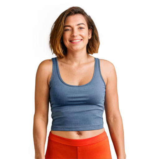 My playful wife in a loose low cut midriff tank top - icon | sticker