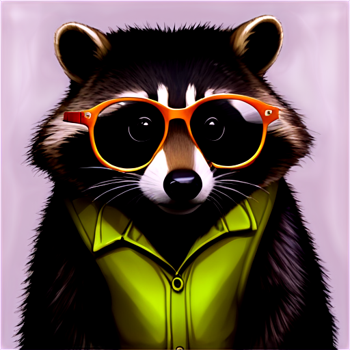 Snake-like raccoon, Glasses, Games, rgb - icon | sticker