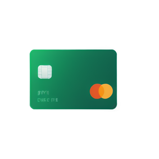 Create a stylized icon for payment methods, featuring a credit card and cash bill. The design should be modern and flat, with clean lines. Use deep green for the card and warm beige for the cash bill, ensuring the colors align with the overall color scheme of the product card. The background should be minimal. - icon | sticker