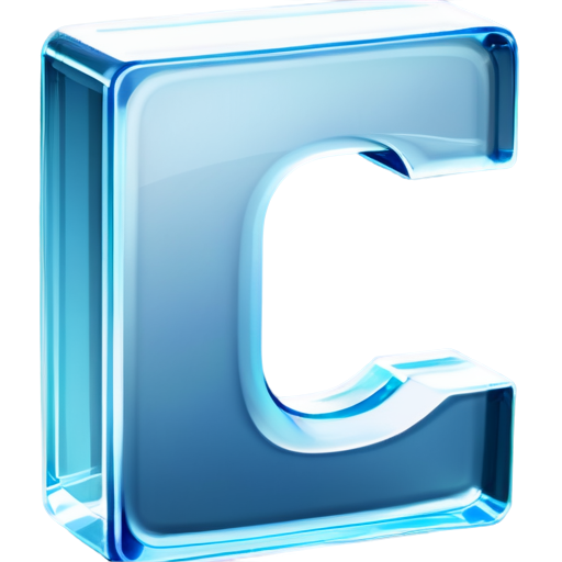 glass block C letter - icon | sticker