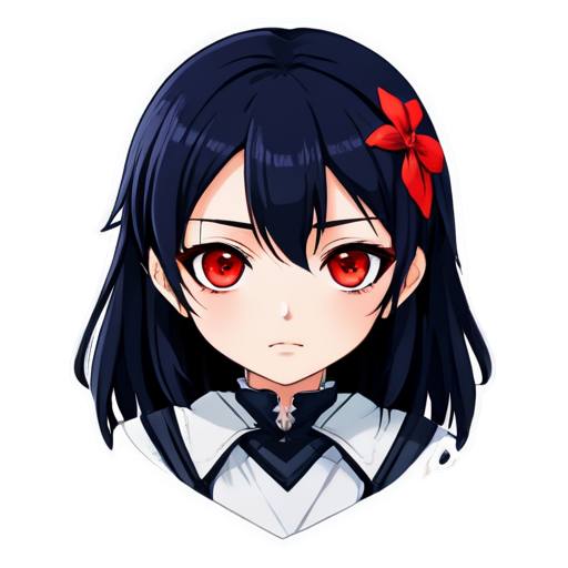 Anime ahego face girl with red eyes and dark makeup - icon | sticker