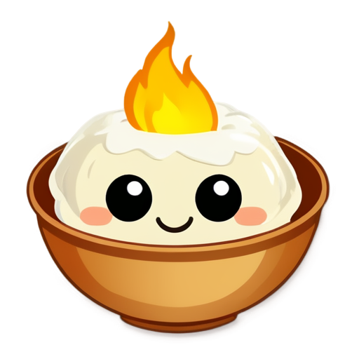 dimsum with face emoticon and effect fire burn make the cricle shape - icon | sticker